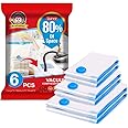 BoxLegend Lot de 6 Sacs de rangement sous vide pour économiser de l'espace 2 Grands sacs 100x80cm + 2 Moyens 80x60cm + 2 Peti