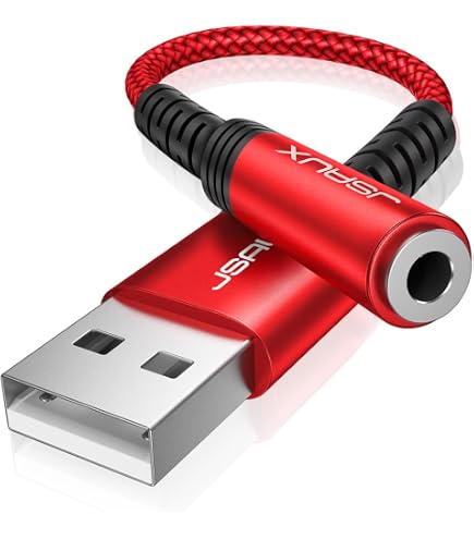 DuKabel Carte Son Externe USB Vers Jack 3.5mm - Adaptateur Casque Micro PC PS4 PS5