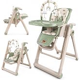 Twinly Movity Plus 2-in-1 Baby Evolutionary High Chair with Hammock Rocking | Foldable, Locking Wheels, Adjustable Height, 5-