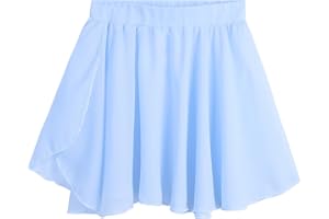 YOOJIA Fille Jupe Portefeuille Jupe de Danse Ballet Jupe en Mousseline Jupe de Sport Gymnastique Danse Classique Jupe Patineuse Gym Grande Taille Mini Wrap Skirt