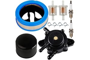 CARKIO JJDD Pompe à carburant, filtre à air, filtre à huile, bougie d'allumage, colliers de rechange pour Briggs & Stratton Vanguard V-Twin 12,5–21 CV