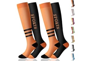 Losvcbcx 2 Pair Compression Socks Women & Men Compression Stockings 20-30mmHg Support Socks Knee High Cushioned Graduated Support Stock