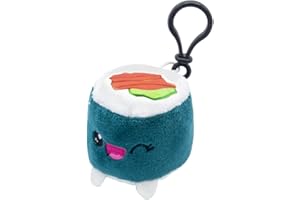 Joytoy Plushi Maki Sushi mit Lachs Plüsch Clip On 7 cm, Schwarz