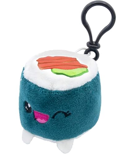 Peluche Aurora Palm Pals Suhiro Sushi Saumon - 5 Pouces (env. 11 Cm) - Neuf - Blanc Et Orange