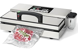 Wevac Stainless Steel Food Vacuum Sealer Machine 30cm Seam Fresher for Longer Easy Seal with Magnetic Lock 95kpa Professional Vacuum Sealers with Liquid Tank for Sous Vide Cooking, Food Storage