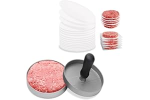 DOLASO Burger Press, Non-Stick Meat Patty Hamburger Maker for Making Stuffed Pocket Burgers, Aluminum for BBQ Grill (100 Wax Paper)