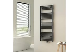 Heilmetz Scaldasalviette bagno, scaldasalviette a radiatore 120 x 50 cm termoarredo bagno (Antracite)