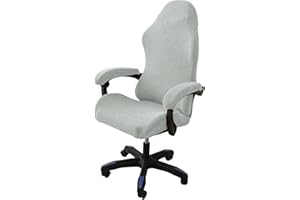 LIFEDX Rozciągliwe pokrowce na krzesła gamingowe, ergonomiczne pokrowce na krzesło komputerowe z 1 parą pokrowców na podłokietniki, zdejmowane, do komputera, na fotel biurowy, bez krzesła, szary