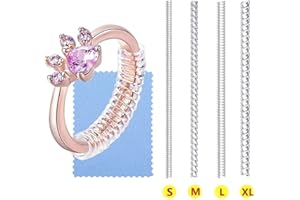 OGORKI Ring Size Adjuster for Loose Rings with Wipe Cloth Invisible Ring Guard Clip Transparent Silicone Tightener Resizer Fit Almost Any Rings 4 Sizes