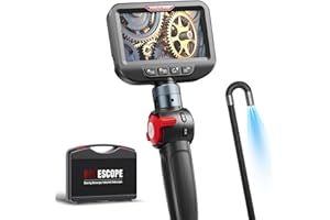 Ralcam Endoskopkamera mit Licht Endoscope Camera - Endoskop 6,2mm Inspektionskamera 4,3" HD 720P Rohrkamera, Kameras mit 6 LED, IP67 Wasserdicht 2M Halbstarre Kabel Teleskopkamera Kfz Werkzeug