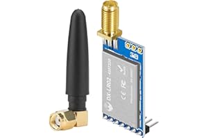 PDDAXLQUE LoRa Wireless Serial Port Module 433MHz 475MHz 22dBm 8km Long Range UART LR01-A Low Power Consumption Small Size Transceiver Transmitter Receiver(LR02-433/475Mhz-Antenna*2PCS)