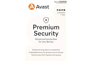 Avast Premium Security 2023, 3 Devices 1 Year, AntiVirus+Firewall+Protection+Privacy, [PC/Mac/Android] [Licence]