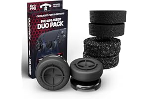 ProFPS Manette PS5 / Manette PS4 Accessoire Gaming - Pack Duo Noir de 4x Precision Rings & 2x Mixed Thumbstick PS5 - Accessoire PS5 pour Assistance de Visée et Aimbot - Accessoires PS4 & PlayStation 5