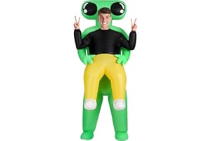 AYBUY Disfraz Inflable de alienígena, Disfraz Inflable para Adultos, Divertidos Disfraces Inflables De Extraterrestre Verde para Adultos, Carnaval, Halloween, Verde, Cosplay para Fiestas