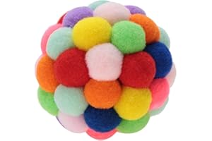 Haofy Zwierzę domowe kolorowa pluszowa piłka zabawka ćwiczenie interaktywna zabawka treningowa dla psa szczeniaka kota (L)