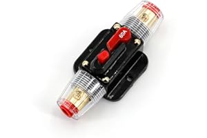 UTSAUTO Circuit Breaker 60Amp Resettable Fuse Circuit Breaker Auto Car Stereo Inline Fuse Holders Inverter, Manual Reset 12V-24V DC for Automotive Marine Boat Audio System Protection