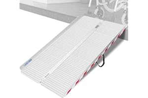 LIEKUMM Rampas para Silla de Ruedas 157 cm, 85 cm Ensanchada, Capacidad de Carga 400 kg Aluminio Rampa para Escaleras, Bordillos, Rampa Minusvalidos para Sillas de Ruedas Eléctricas y Manuales