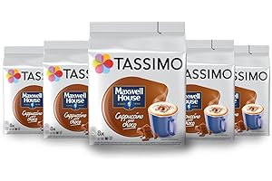 Tassimo Café Dosettes - 40 boissons Maxwell House Cappuccino goût choco (lot de 5 x 8 boissons)