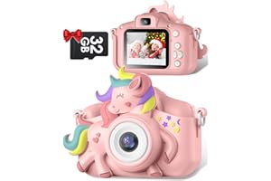 Appareil Photo Enfant, Gofunly 2.0 Pouces Appareils Photos Numériques pour Enfants, Vidéo HD 1080P Mini Caméra Enfant avec 32GB Carte pour 3-12 Ans Filles Garçons Cadeau Jouet d'anniversaire Noël