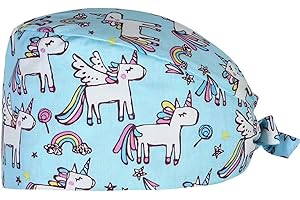 Visxcnu 1Pc Cappelli Scrub Cotone,Cuffia Chirurgica Sanitario Cappello Donna Uomo Cuffie Sala Operatoria Cuffia Capelli Lunghi Regolabile Traspirante con Bottone,per Forniture Cura Personale