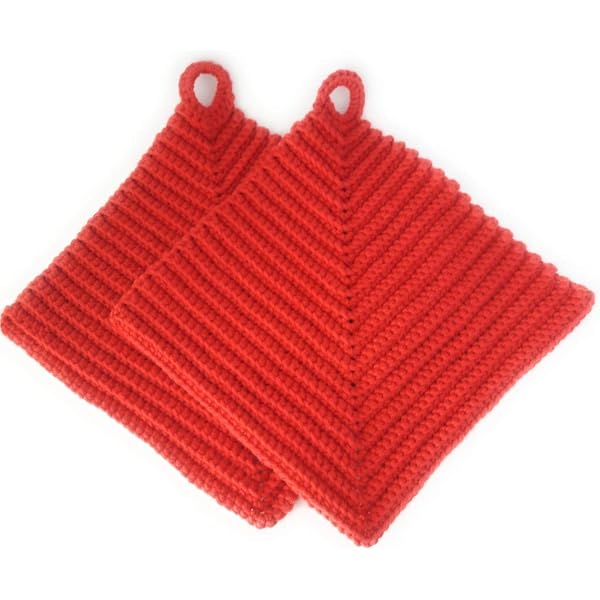 Dicke Gehäkelte Topflappen Aus Baumwolle – Set Mit 2 Stück, Ca. 19 X 19 Cm – Klassisches Design