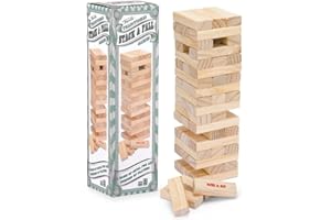 Toyrific Stack and Fall Tumble Tower Game Stacking Balance Game Set 57 Wooden Blocks