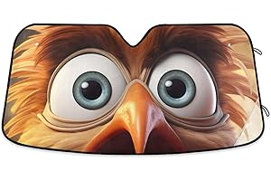ODAWA Auto Windschutzscheibe Sonnenschutz Huhn mit großen Augen Faltbare Sonnenblende blockiert UV-Strahlen Halten Fahrzeug kühl