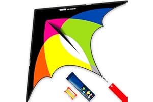 SGftre Cometa Delta amarilla para niños y adultos, cometa grande fácil de volar para viajes a la playa, parques y juegos familiares al aire libre, cometa perfecta para niños de 3 a 5 años, cometa