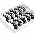 False Lashes Elocoise 5 Pairs 3D Eye Lashes Reusable Long Hand-made Faux Eyelashes for Eye Makeup (3D-47)