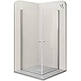 Moments of Glass DK861 Shower Cubicle 70 x 70 cm Height 185 cm Corner Cubicle with Swing Doors Made 6 mm Clear Tempered Safety Glass