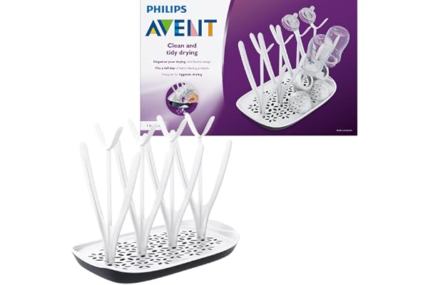 Philips Avent Egouttoir Design pour 8 Biberons Noir et Blanc (Modèle SCF149/00)