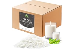 WAXCANPY Cera di Soia per Candele 5kg, Cera Naturale Vegetale Fai da Te con Punto di Fusione Basso, Ideale per Creare Candele Fatte in Casa, 100% Naturale