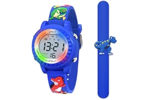 HMJIA Licorne Enfants Montre Digitale et Collier Set Montre étanche avec Alarme Chronomètre Clignotant Lumières 3D Cartoon Bande Silicone Cadeaux d'anniversaire pour Filles de 3 à 12 Ans