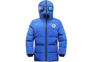 LSERVER Giubbotto Bambino Antivento Termico Cappotto con Cartone Animato Cappuccio Alla Moda Giacca Bambini Addensato Invernale Capispalla per Età 6-16 Anni