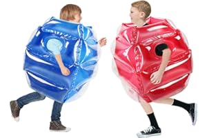 SUNSHINEMALL Lot de 2 balles Pare-Chocs, pour Enfants, Adultes, Patio, Aire de Jeux, pelouse, Grands Jouets gonflables pour l'été et l'extérieur, Rouge et Bleu, 60 cm