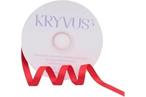 Kryvus Grosgrain Ribbon - 10mm x 45 Metres Red Perfect for Gift Wrapping, Crafts, Sewing, Wedding Decor, DIY Hair Accessories and More