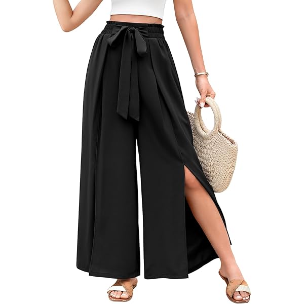 Palazzo broek met split petrol • Prijs € 24,99 • online shop