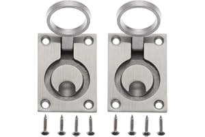 Gasea 2 Pack Poignée de Trappe Casier de Trappe Cabinet Caché Poignée en Acier Inoxydable Casier Marin de Trappe de Yacht de Bateau Avec 8PCS Vis de Montage 62 x 44mm