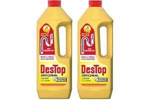 DESTOP Lot de 2 Déboucheurs Liquide ORIGINAL 4 doses par Flacon de 950ml