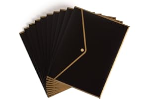 U Brands Black and Gold Poly Document Holder, 10 Count