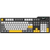 Coverzone Ajazz AK35i V3 Kablosuz Mekanik Oyuncu Klavyesi-Gasket G&ouml;vde Yapısı Dinamik RGB-TFT Ekranlı Siyah/Avakado Switch