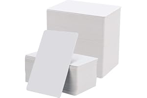 JEUIHAU 250 PCS Premium White Business Cards, 0.76 mm Thick Blank PVC Cards Plastic Blank Business Cards, 3.4 x 2.1 in / 85.5 x 54 mm