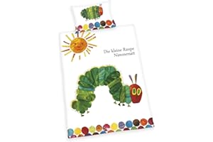 Herding THE VERY HUNGRY CATERPILLAR Toddler Bedding Set, Reversible Motif, Duvet Cover 100 x 135 cm, Pillow Case 40 x 60 cm, Cotton/Renforcé