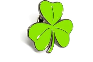 MAINLY METAL Broche en métal émaillé en forme de trèfle à quatre feuilles porte-bonheur
