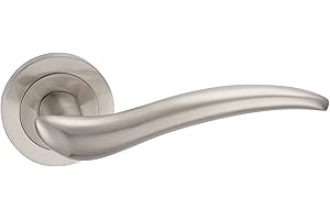 FORTESSA-HANDLES Fortessa Swish Series Contemporary Design Door Lever/Door Handle with Satin Nickel Finish