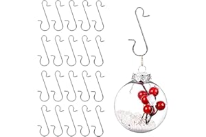 HERZWILD kugelaufhänger 120pcs Christbaumkugeln Aufhänger Weihnachtskugel S-Haken mit Stern schnellaufhängern f. Kugel Weihnachtsbaum Christbaum Baumkugeln Christbaumschmuck (Silber/C)