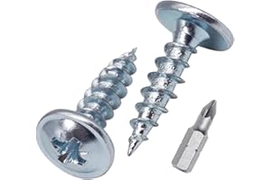 SKIR'CO (100 szt.) Stal ocynkowana 3,0 x 12 mm Wkręty do drewna, wkręty do metalu, łeb talerzykowy, Pozidriv, samogwintujące