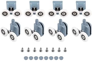 LINWNIL Rulli doppi per la parte superiore e inferiore della porta di doccia, confezione da 8 doppi, di ricambio, con rotelle da 23mm di diametro, CY-903AB (23mm)