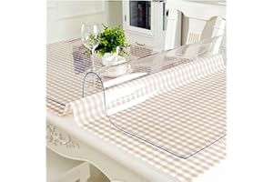 Artwelt Nappe Film de Table Transparent Polyvinylchlorid 1,8 mm pour d'extérieur Jardin et Intérieur Imperméable et Lavable Taille Souhaitée Film de Protection de Table Anti-Graisse (200cm X 90cm)