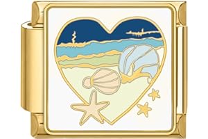 Hoomall Italian Charms Armband Gold Damen 9mm Vergoldet Modular Italian Bracelet Charm Italian Stil Armband Glieder Zubehör DIY Italienische Style Charm Schmuck Mädchen Geschenk